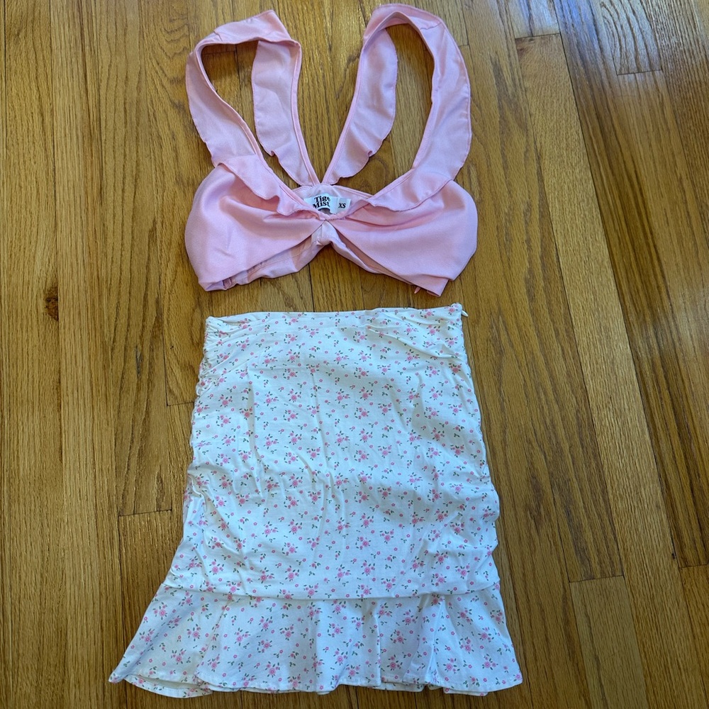 Tiger Mist Pink Floral Skirt